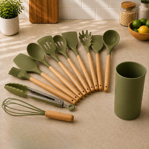 SET DE UTENSILIOS DE SILICONA PARA COCINA