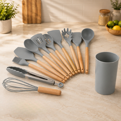 SET DE UTENSILIOS DE SILICONA PARA COCINA