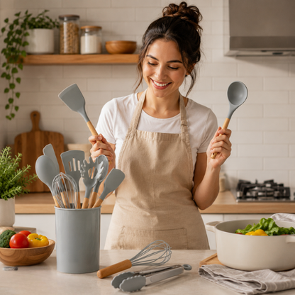 SET DE UTENSILIOS DE SILICONA PARA COCINA