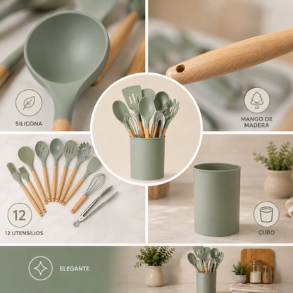 SET DE UTENSILIOS DE SILICONA PARA COCINA