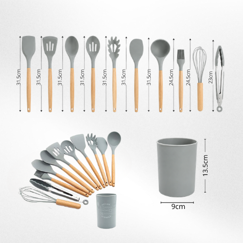 SET DE UTENSILIOS DE SILICONA PARA COCINA