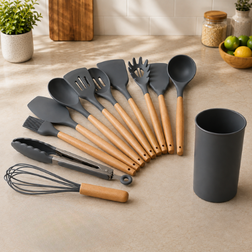 SET DE UTENSILIOS DE SILICONA PARA COCINA