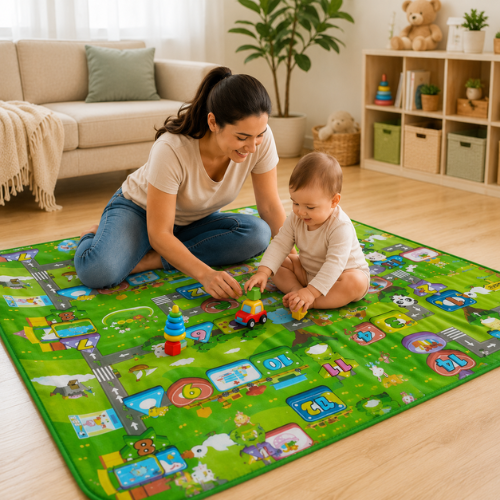 ALFOMBRA ANTIGOLPE PARA BEBÉ DOBLE CARA 180x120