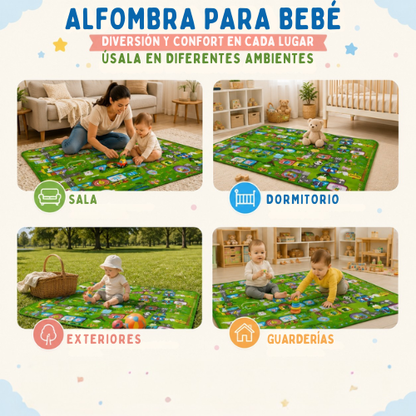ALFOMBRA ANTIGOLPE PARA BEBÉ DOBLE CARA 180x120