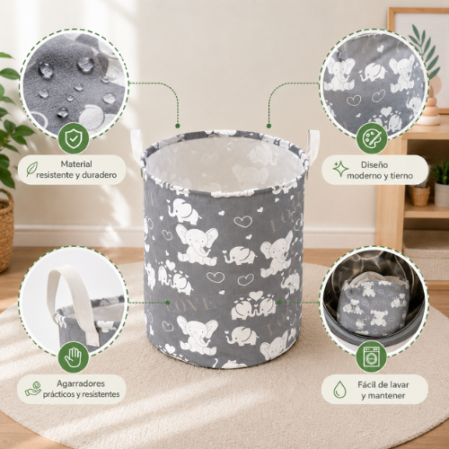 CESTA DE ALMACENAMIENTO PLEGABLE (50 × 38 cm)