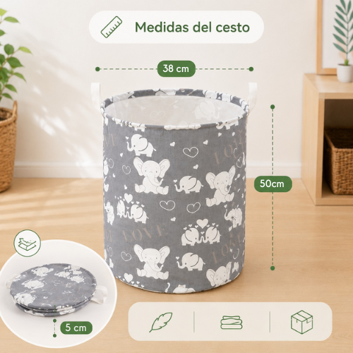 CESTA DE ALMACENAMIENTO PLEGABLE (50 × 38 cm)