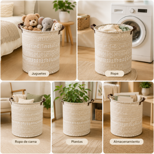 CESTA DE ALMACENAMIENTO PLEGABLE (42 × 33 CM)