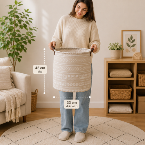 CESTA DE ALMACENAMIENTO PLEGABLE (42 × 33 CM)