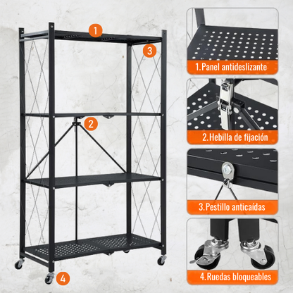 ESTANTE METÁLICO PLEGABLE DE 5 NIVELES
