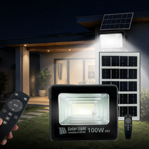 REFLECTOR SOLAR LED DE 100W CON CONTROL