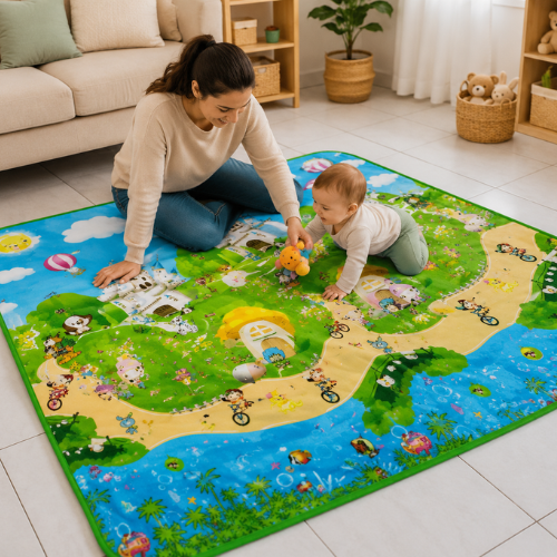 ALFOMBRA ANTIGOLPE PARA BEBÉ DOBLE CARA 120x148cm