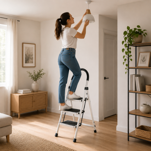 ESCALERA PLEGABLE DE 3 PELDAÑOS ANTIDESLIZANTE