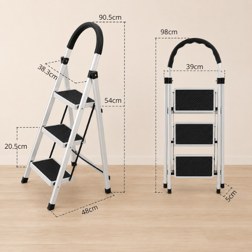 ESCALERA PLEGABLE DE 3 PELDAÑOS ANTIDESLIZANTE