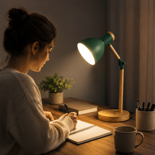 LÁMPARA LED DE MADERA AJUSTABLE