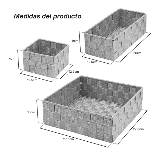 ORGANIZADOR DE 4 CESTAS MULTIUSO