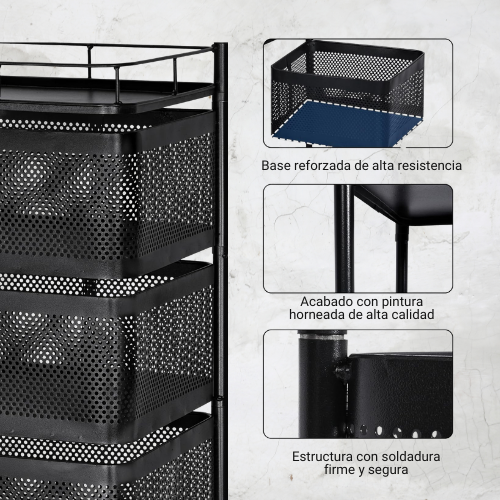 ORGANIZADOR DE 5 NIVELES GIRATORIO MULTIUSO