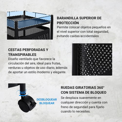 ORGANIZADOR DE 5 NIVELES GIRATORIO MULTIUSO