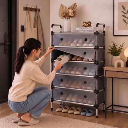 ORGANIZADOR DE ZAPATOS DE 5 NIVELES CON TAPA
