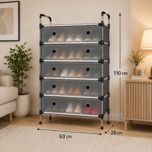 ORGANIZADOR DE ZAPATOS DE 5 NIVELES CON TAPA