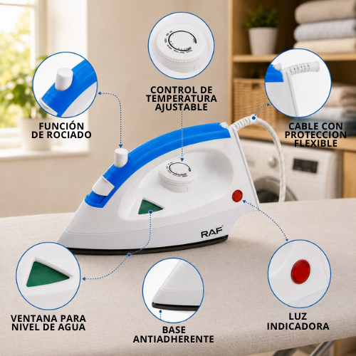 PLANCHA ELÉCTRICA A VAPOR DE ROPA
