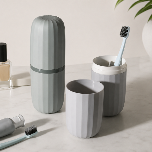 PORTA CEPILLO DENTAL CON COMPARTIMENTOS